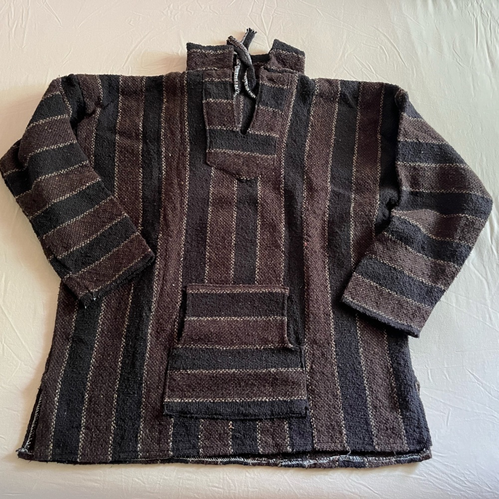 Men's Striped Sweater - Black and Brown